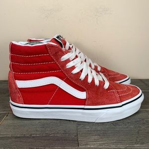Vans SK8 HI Racing Red Athletic Skate Sneakers Womens 6.5